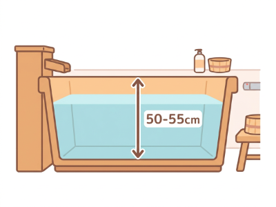 浴槽の深さと身体の関係