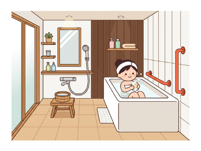 浴槽の深さと身体の関係